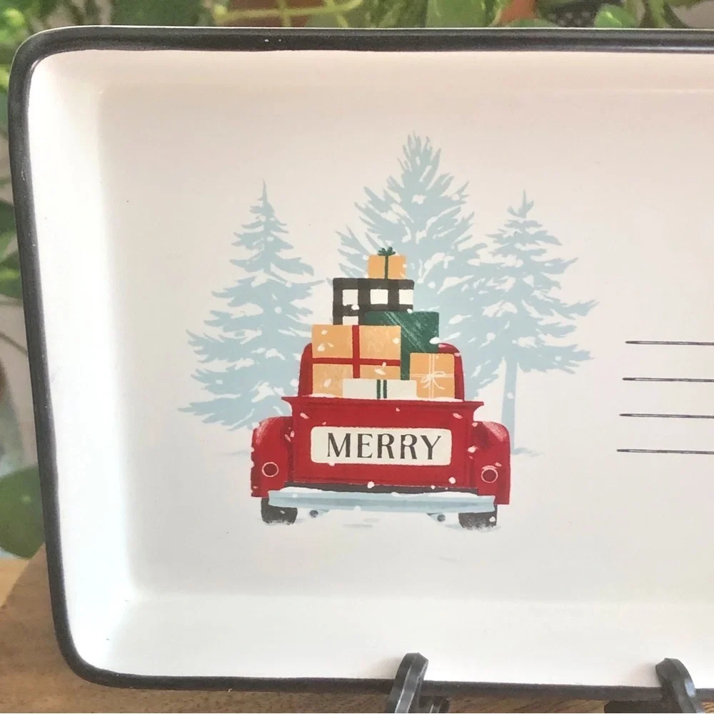 Hallmark VIP 2023 Merry Christmas North Pole Postcard Ceramic 7”in Trinket Tray